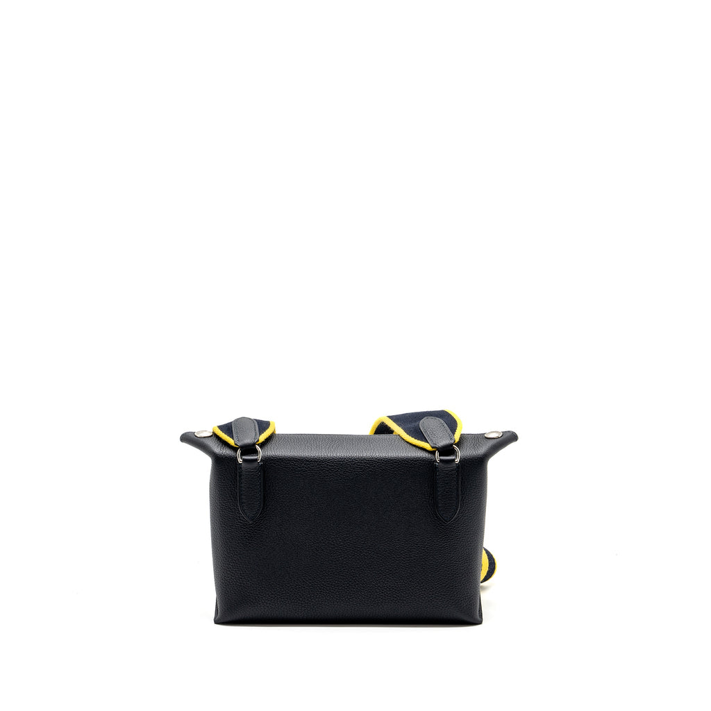 HERMES VIDEPOCHES TOGO BLACK WITH MULTICOLOUR STRAP SHW