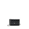 CHANEL CLASSIC WALLET ON CHAIN CAVIAR BLACK SHW (MICROCHIP)