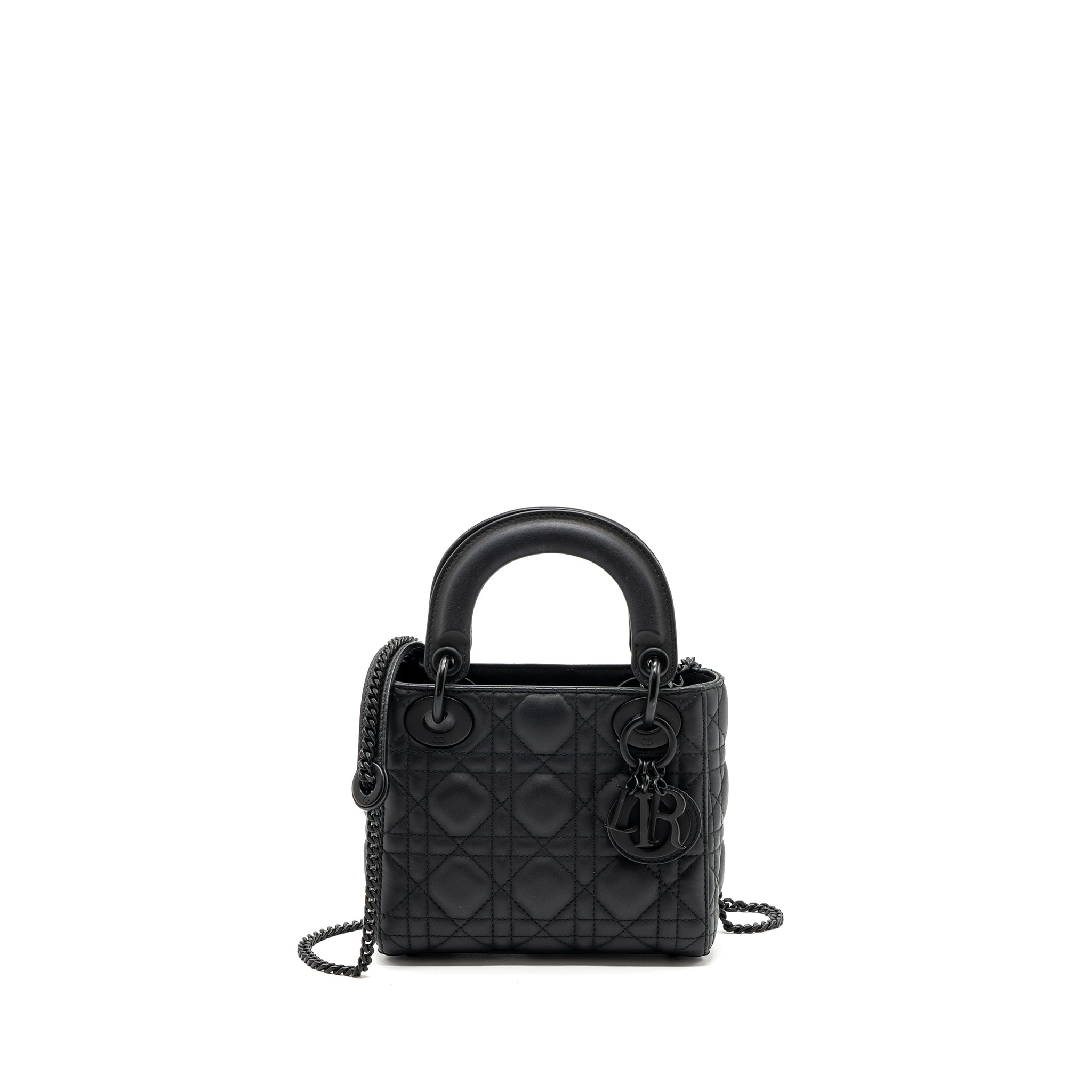 DIOR MINI LADY DIOR CALFSKIN SO BLACK