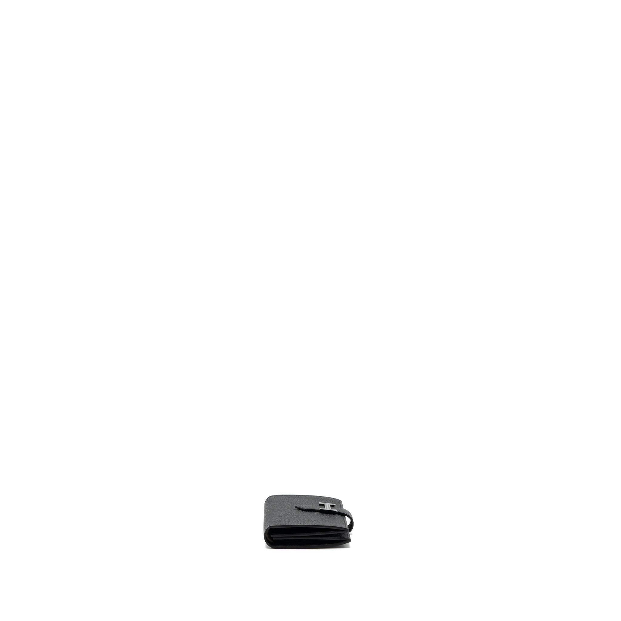 HERMES BEARN CARD HOLDER EPSOM SO BLACK WITH BLACK HARDWARE