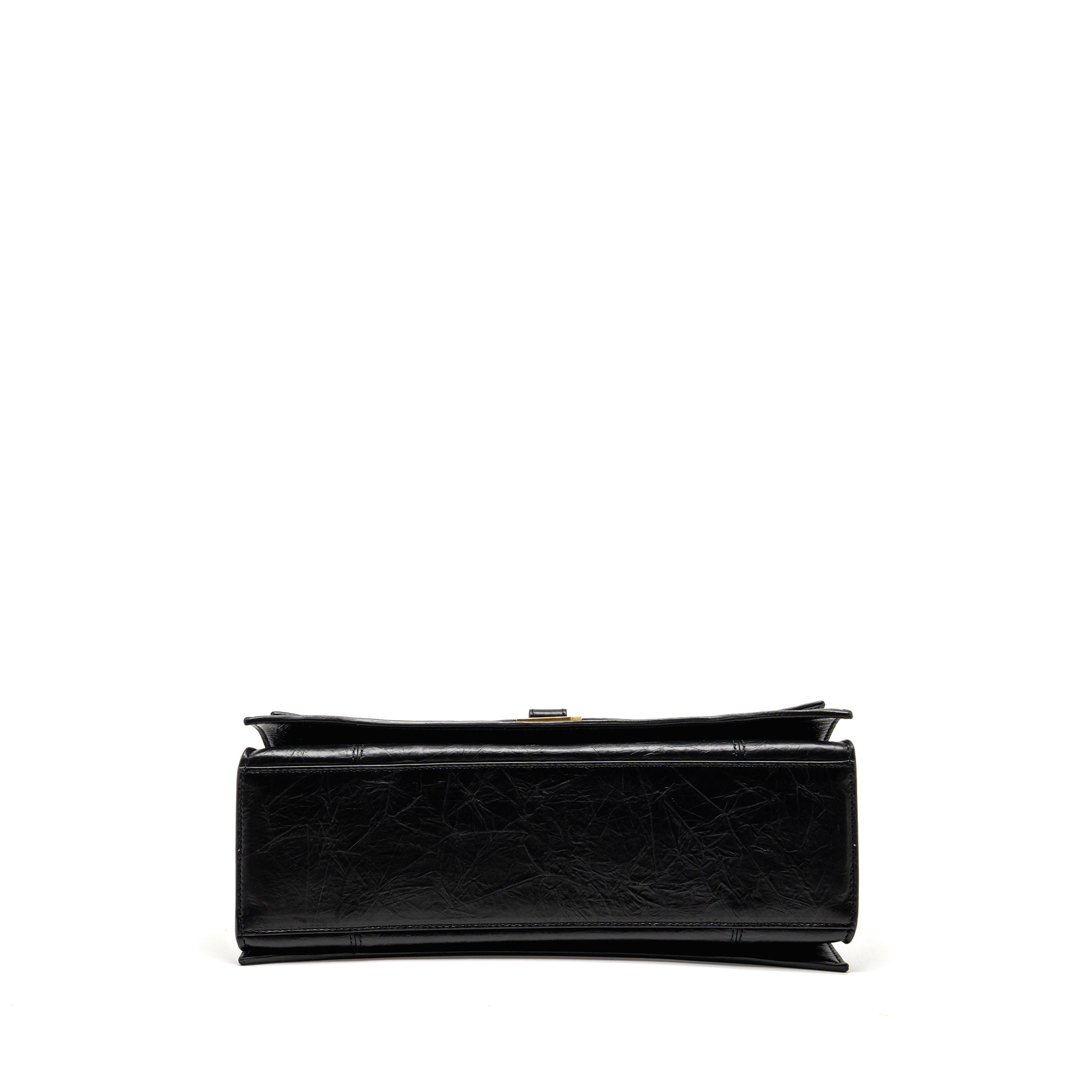 BALENCIAGA MEDIUM WOMEN’S CRUSH CHAIN BAG CALFSKIN BLACK GHW