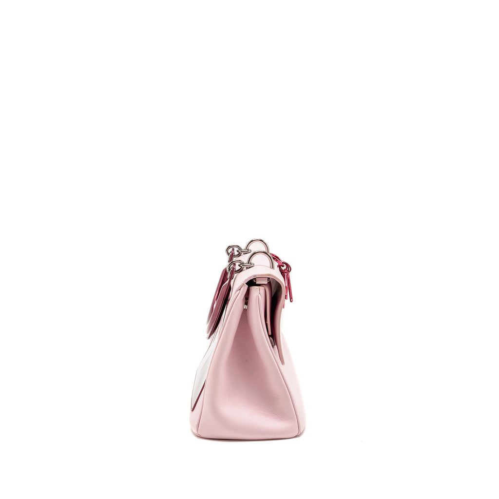 DIOR MEDIUM BE DIOR FLAP BAG CALFSKIN/METALLIC PATENT PINK SHW