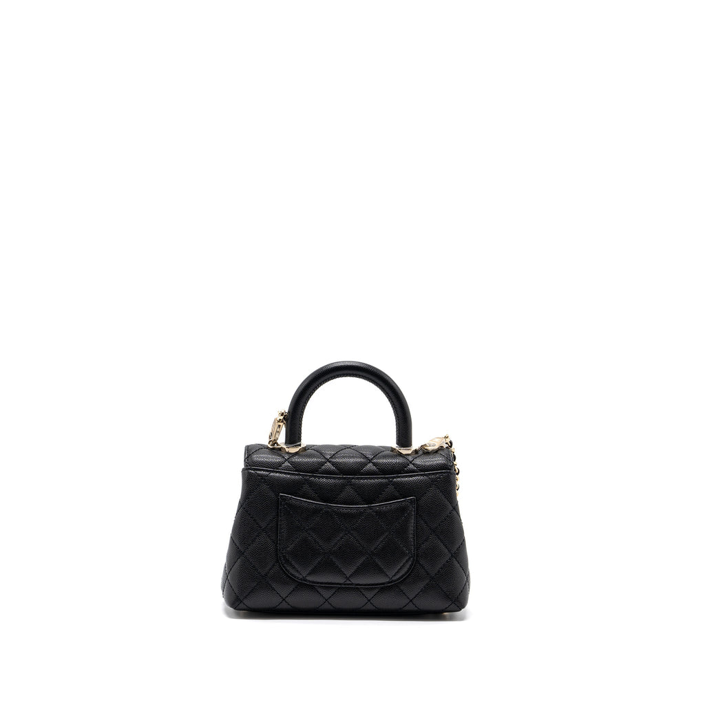 CHANEL COCO HANDLE MINI CAVIAR BLACK LGHW (MICROCHIP)