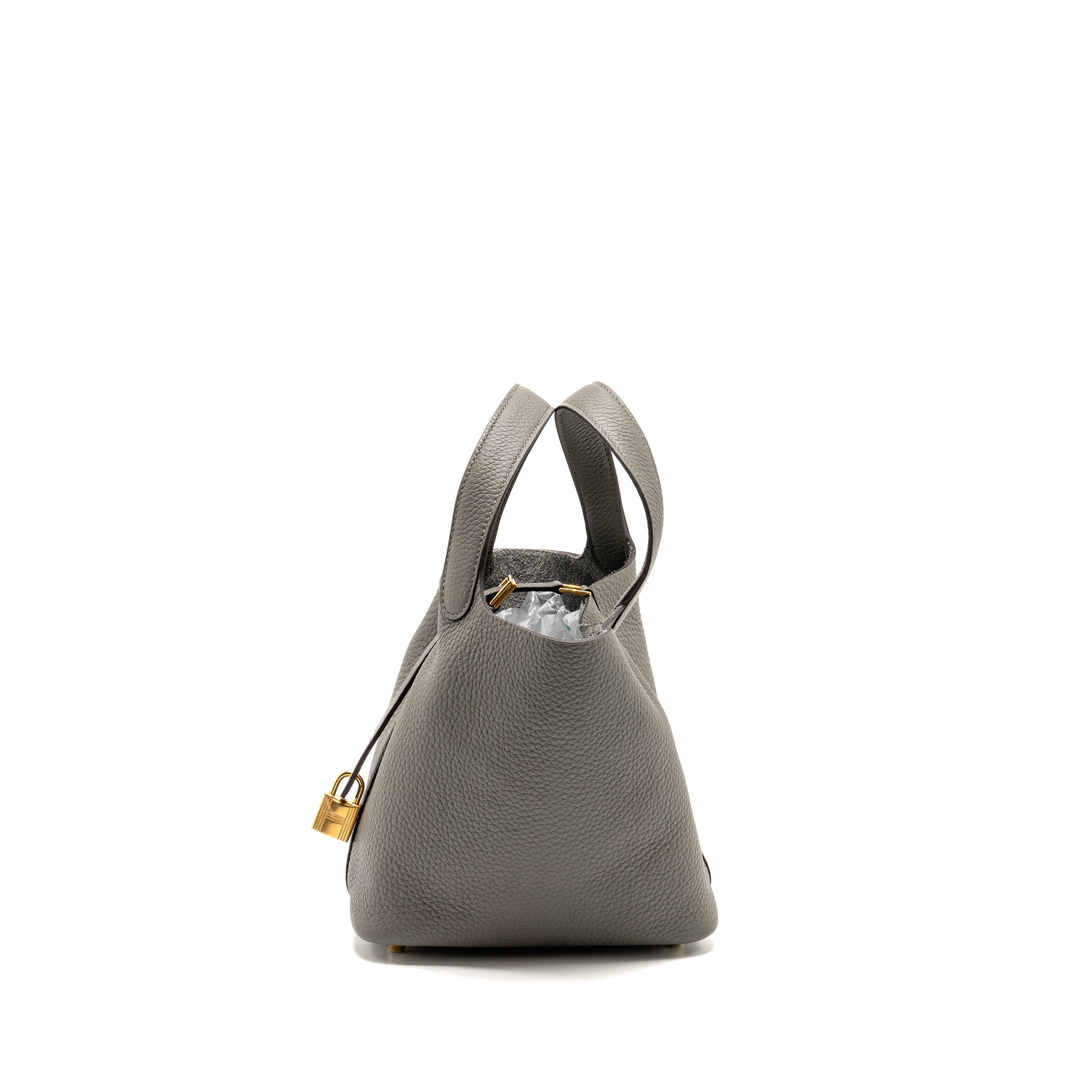 HERMES PICOTIN 18 LOCK BAG CLEMENCE 0L GRIS MEYER GHW