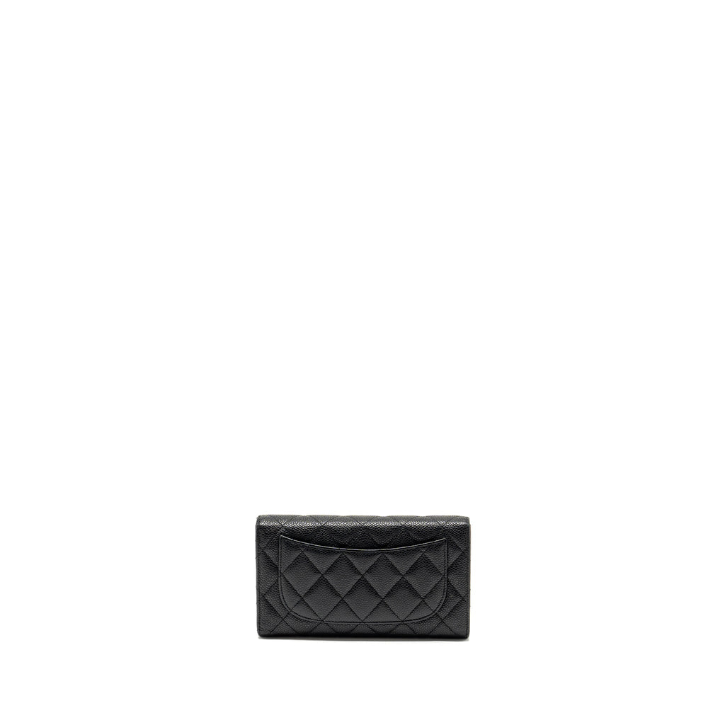 CHANEL CLASSIC FLAP LONG WALLET CAVIAR BLACK GHW