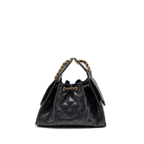 CHANEL SMALL 25 BAG CAVIAR BLACK GHW (MICROCHIP)
