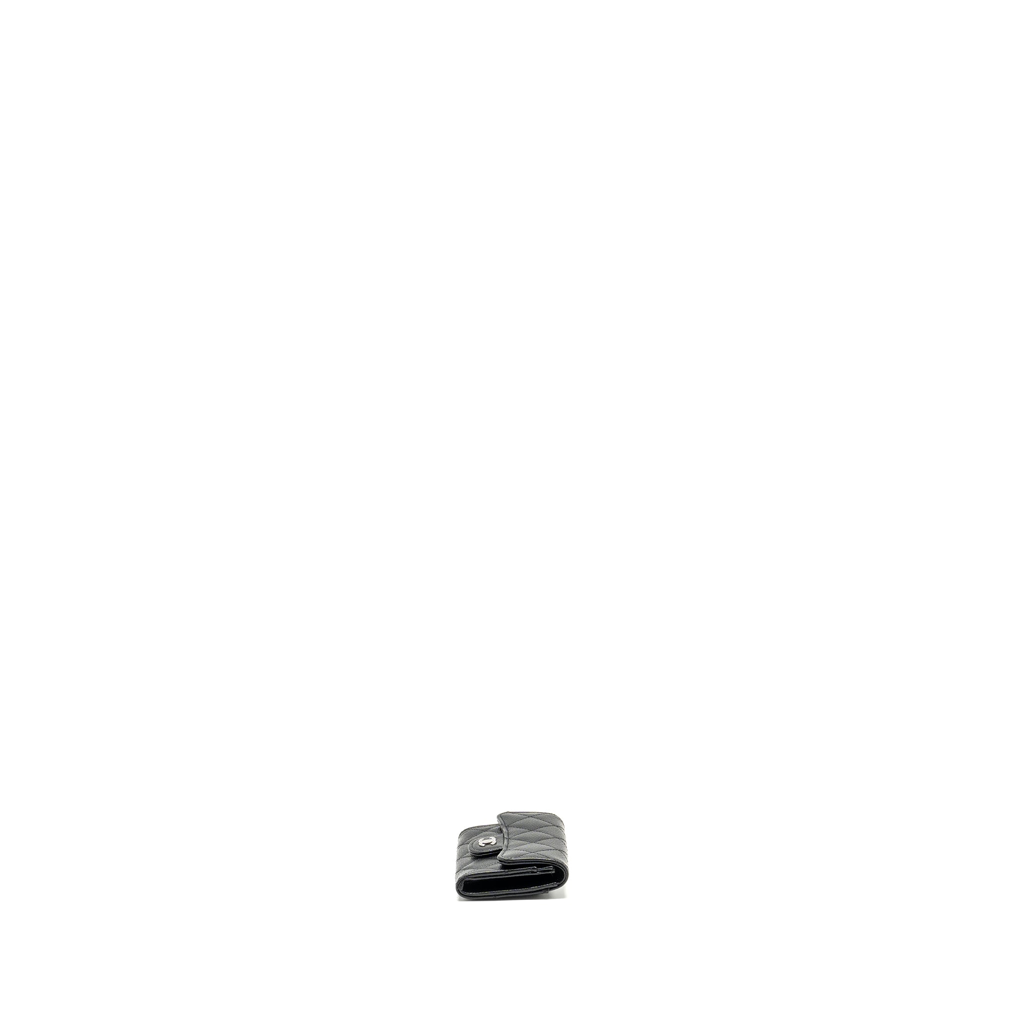 CHANEL CLASSIC FLAP CARD HOLDER CAVIAR BLACK SHW (MICROCHIP)