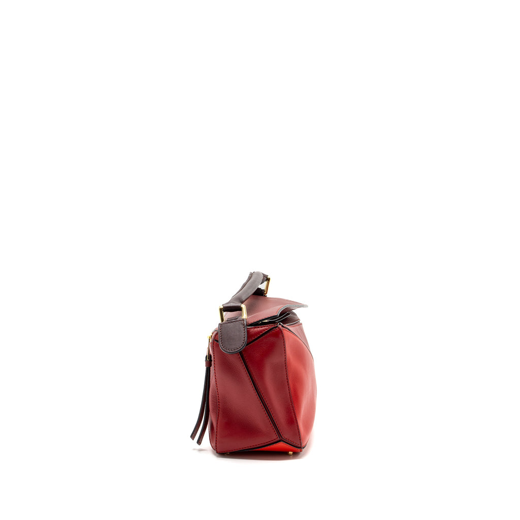 LOEWE SMALL PUZZLE BAG CALFSKIN RED GHW