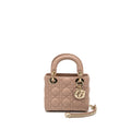 DIOR MINI LADY DIOR CANNAGE LAMBSKIN BLUSH LGHW