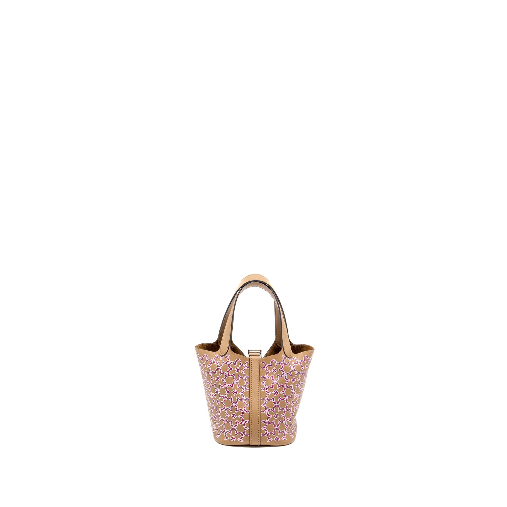 HERMES MICRO PICOTIN 14 LUCKY DAISY LOCK BAG SWIFT CHAI-ROSE-BLANC/ CHAI SHW