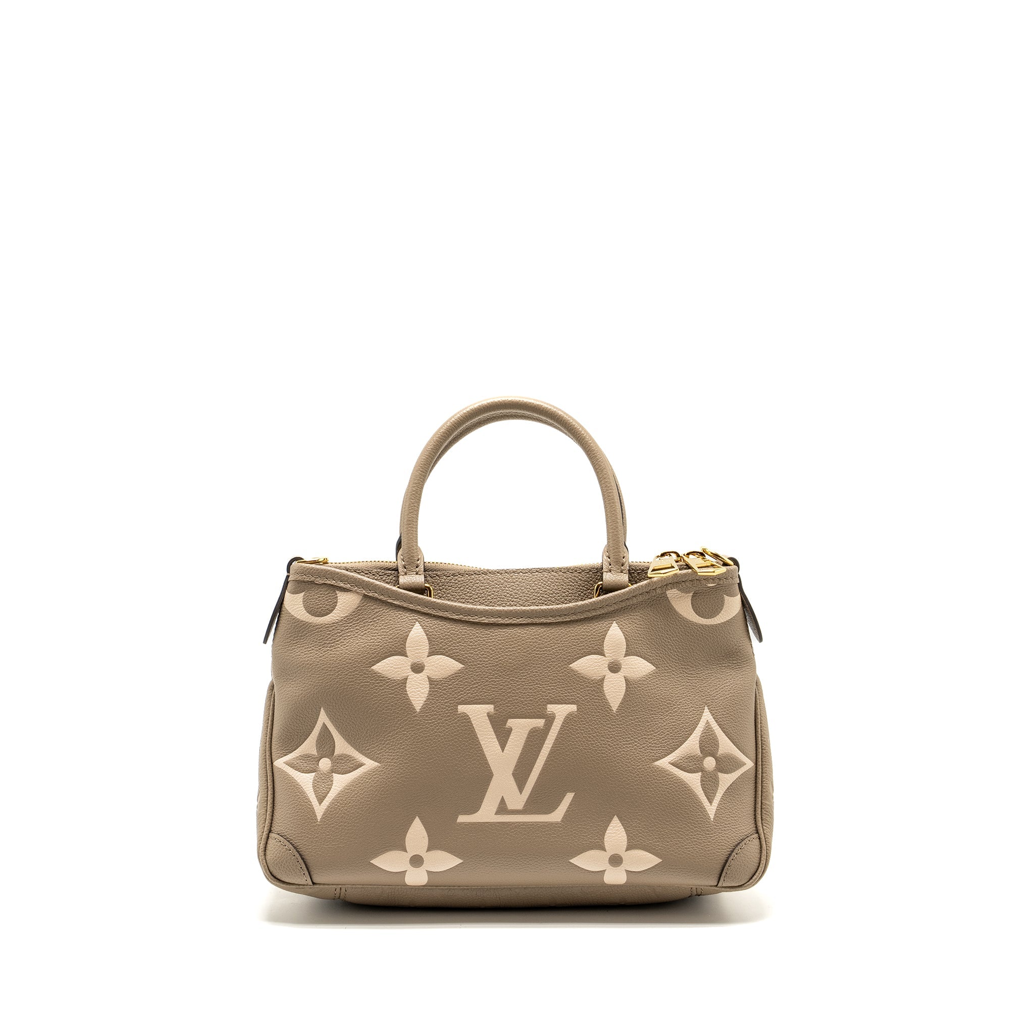 LOUIS VUITTON TRIANON TOTE BAG PM MONOGRAM EMPREINTE TOURTERELLE/CRÈME BEIGE GHW