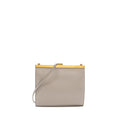 CELINE MINI CLASP SHOULDER BAG LIGHT GREY LEATHER GHW