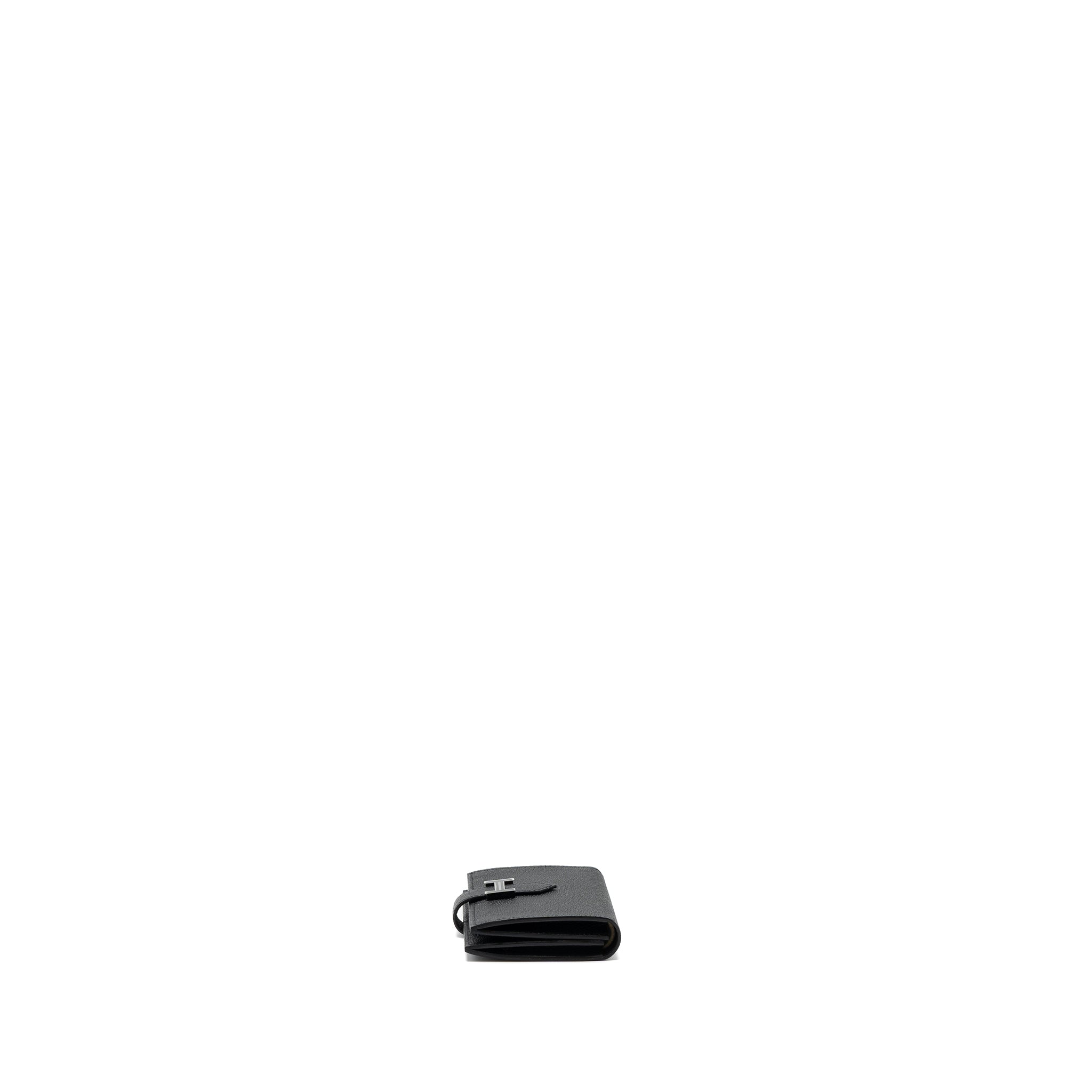 HERMES BEARN CARD HOLDER EPSOM SO BLACK WITH BLACK HARDWARE