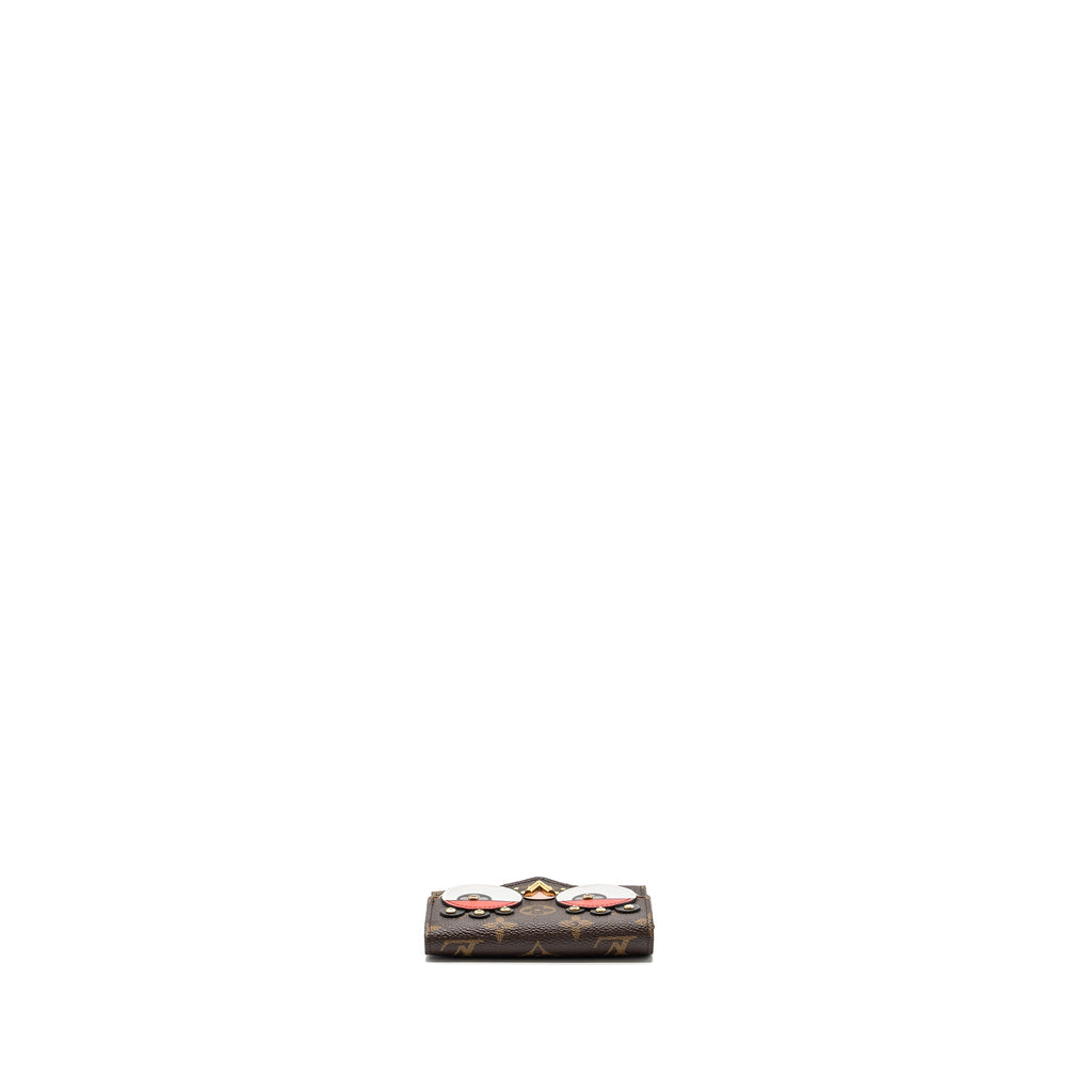 LOUIS VUITTON PORTE FOYLE VICTORINE LOVELY BIRD COMPACT WALLET MONOGRAM CANVAS / RED GHW