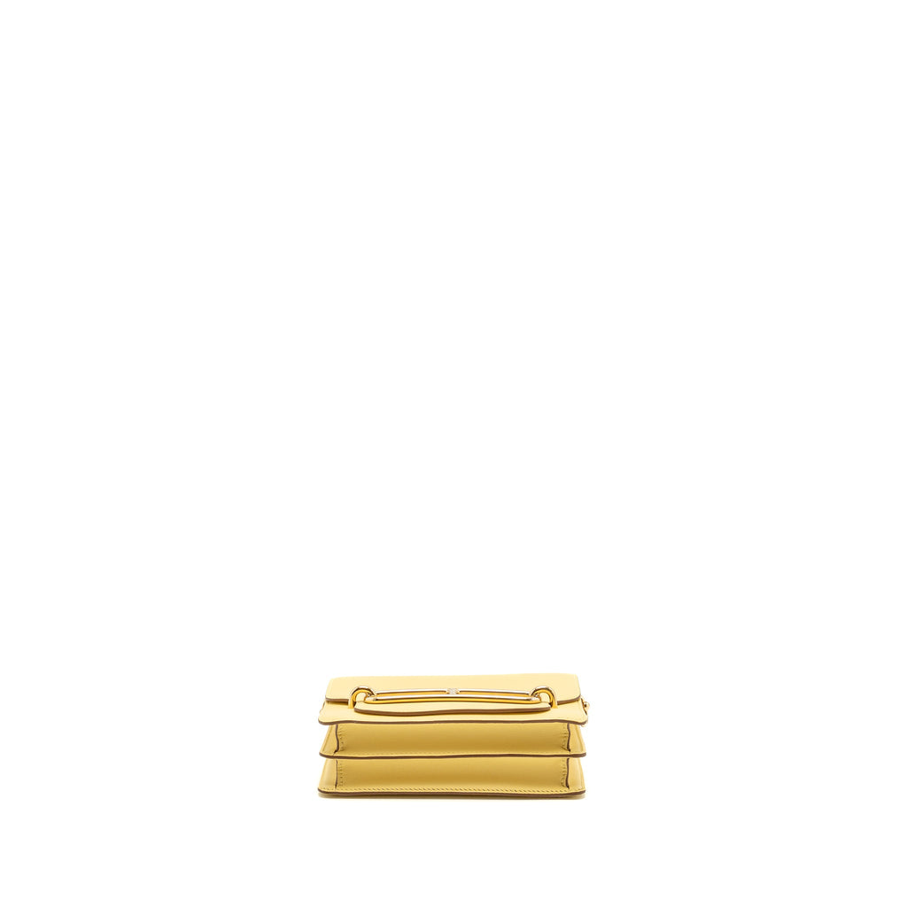 HERMES MINI ROULIS SWIFT 1Z JAUNE POUSSIN GHW