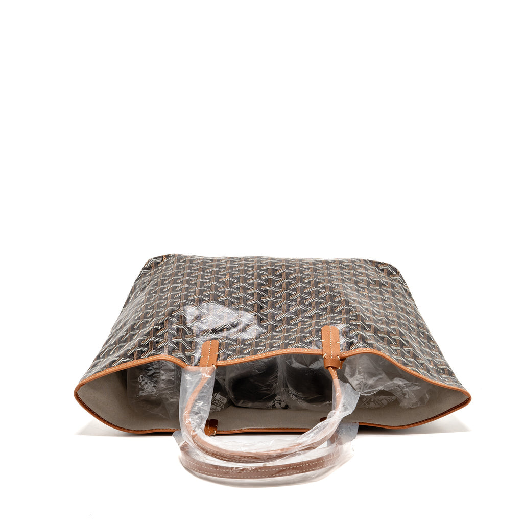 GOYARD SAINT LOUIS PM BAG GOYARDINE CANVAS/CALFSKIN NATUREL SHW