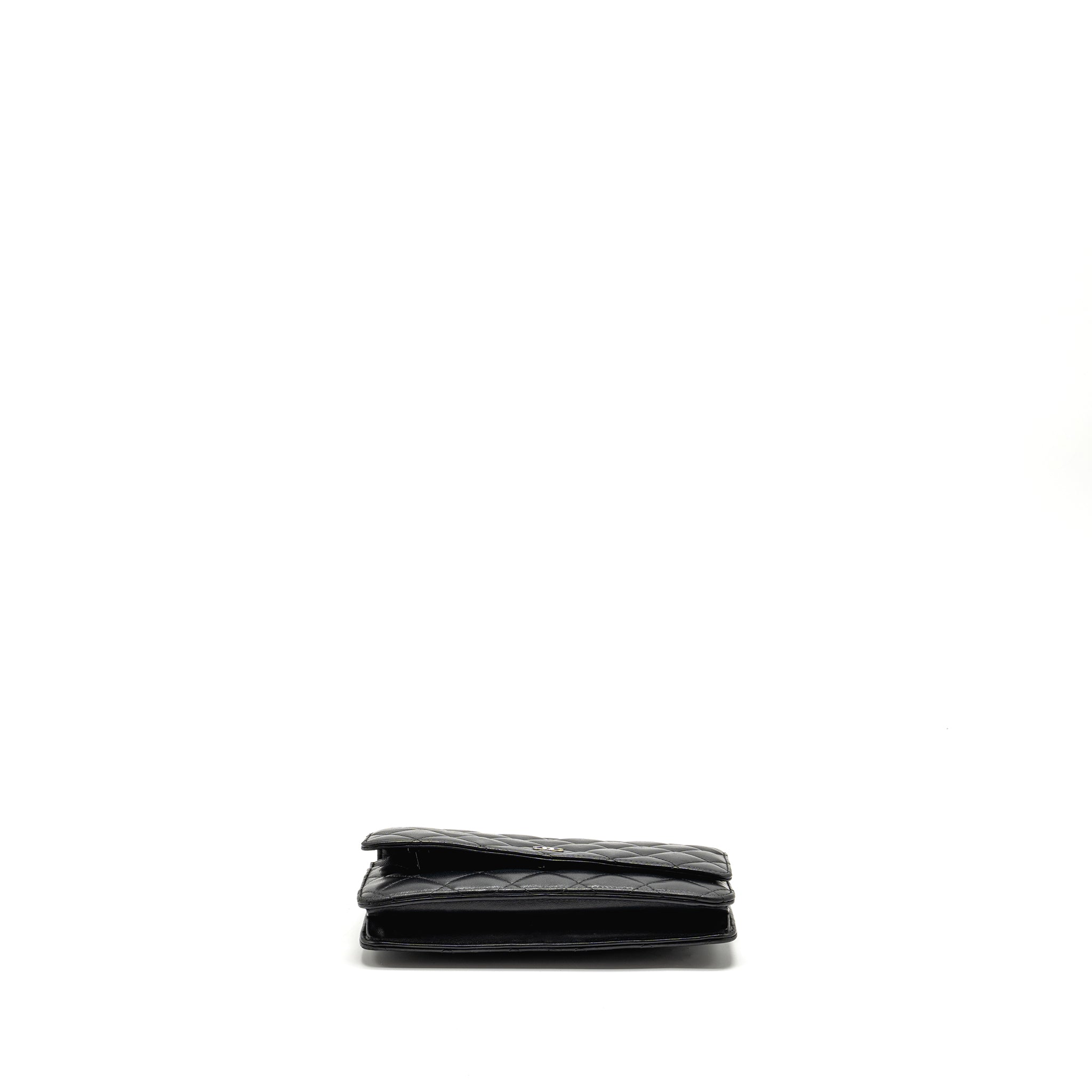 CHANEL CLASSIC WALLET ON CHAIN LAMBSKIN BLACK SHW
