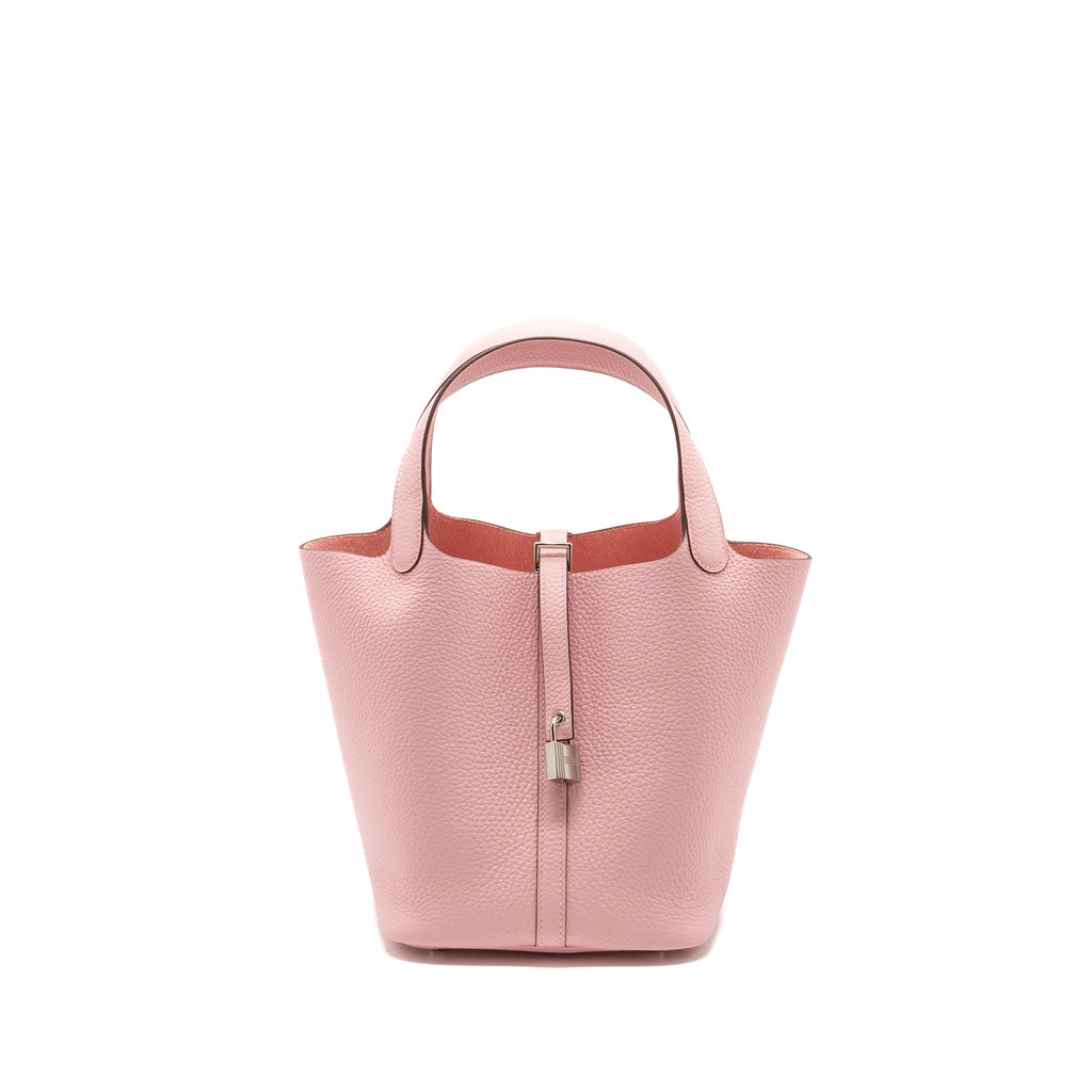 HERMES PICOTIN 22 LOCK BAG CLEMENCE ROSE SAKURA SHW