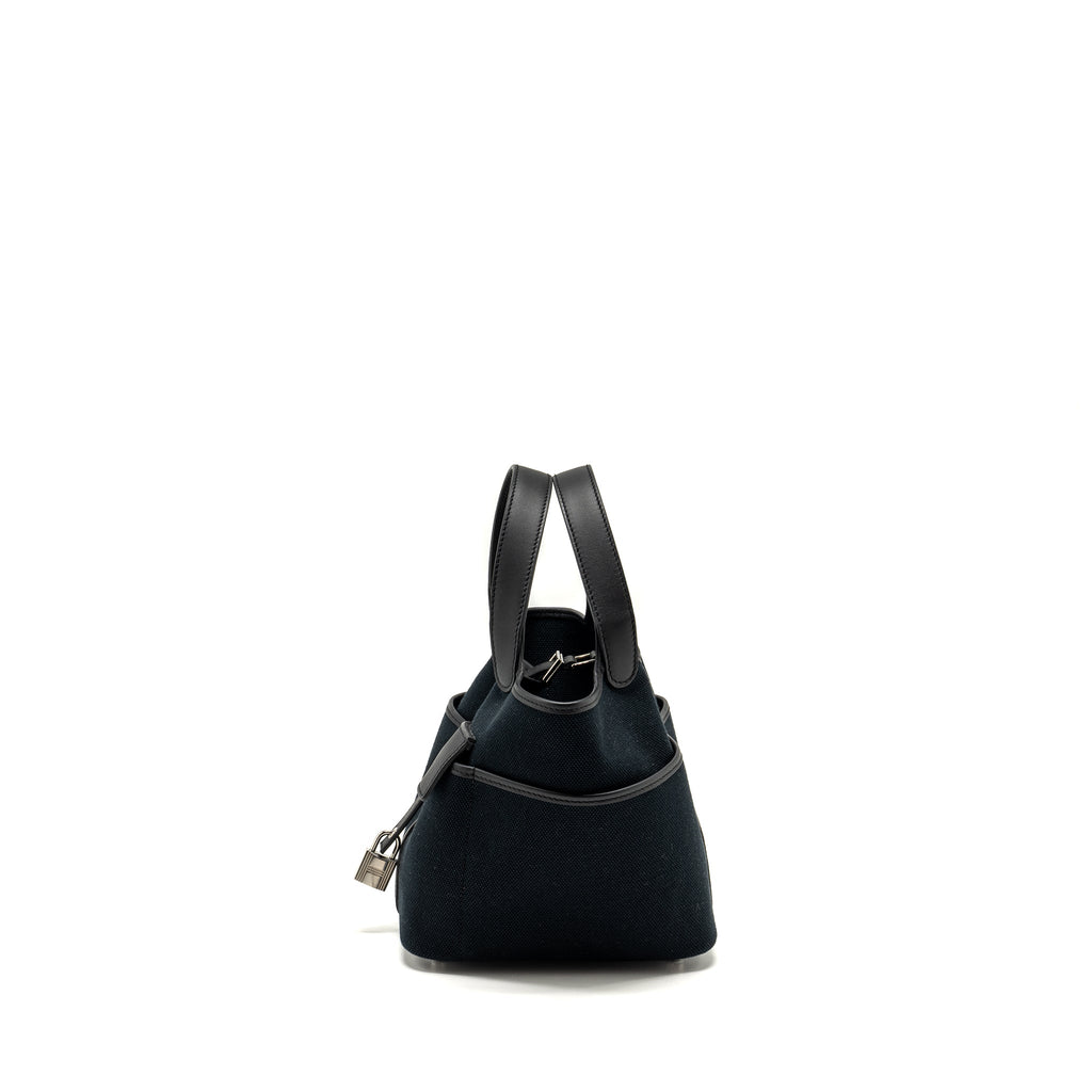 HERMES CARGO PICOTIN 18 LOCK BAG CANVAS / SWIFT BLACK SHW