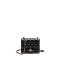 CHANEL MINI SQUARE FLAP BAG LAMBSKIN BLACK LGHW (MICROCHIP)