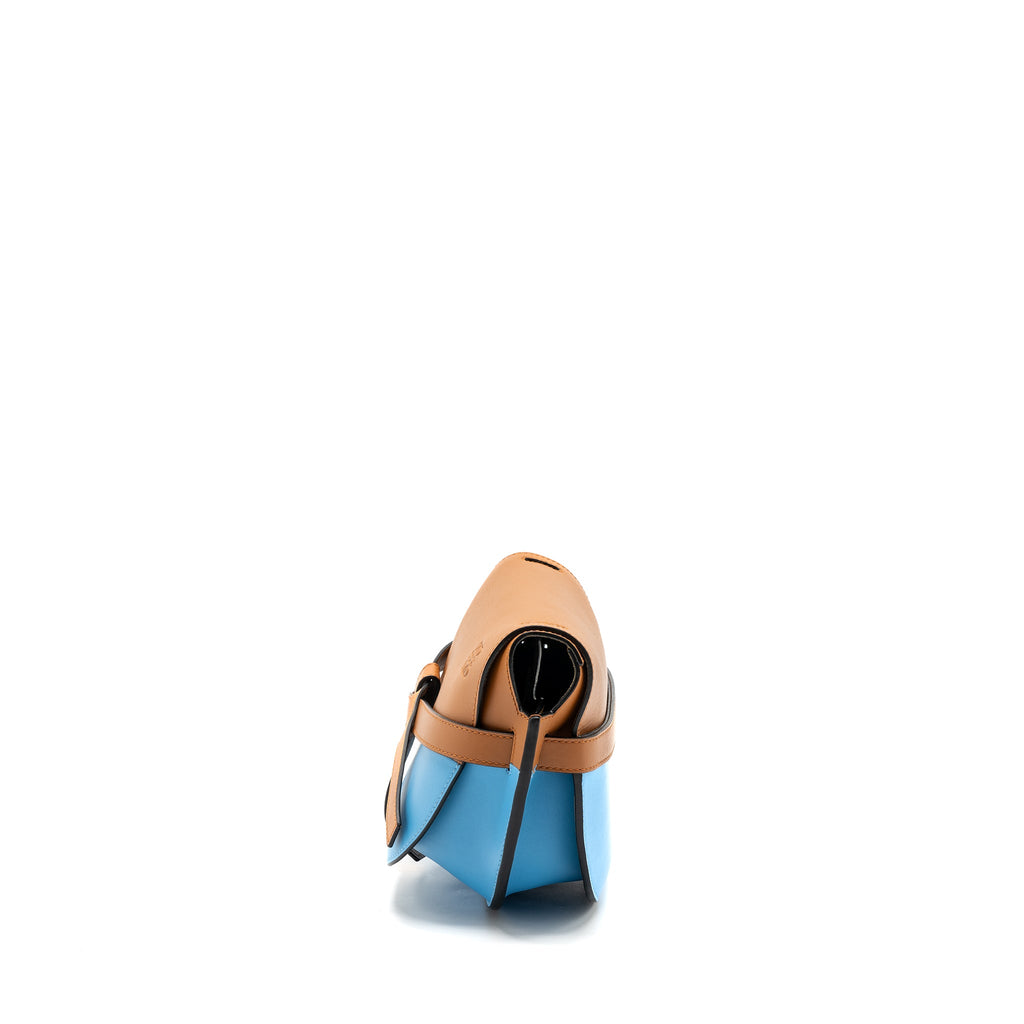 LOEWE GATE BAG LEATHER BLUE / BROWN GHW