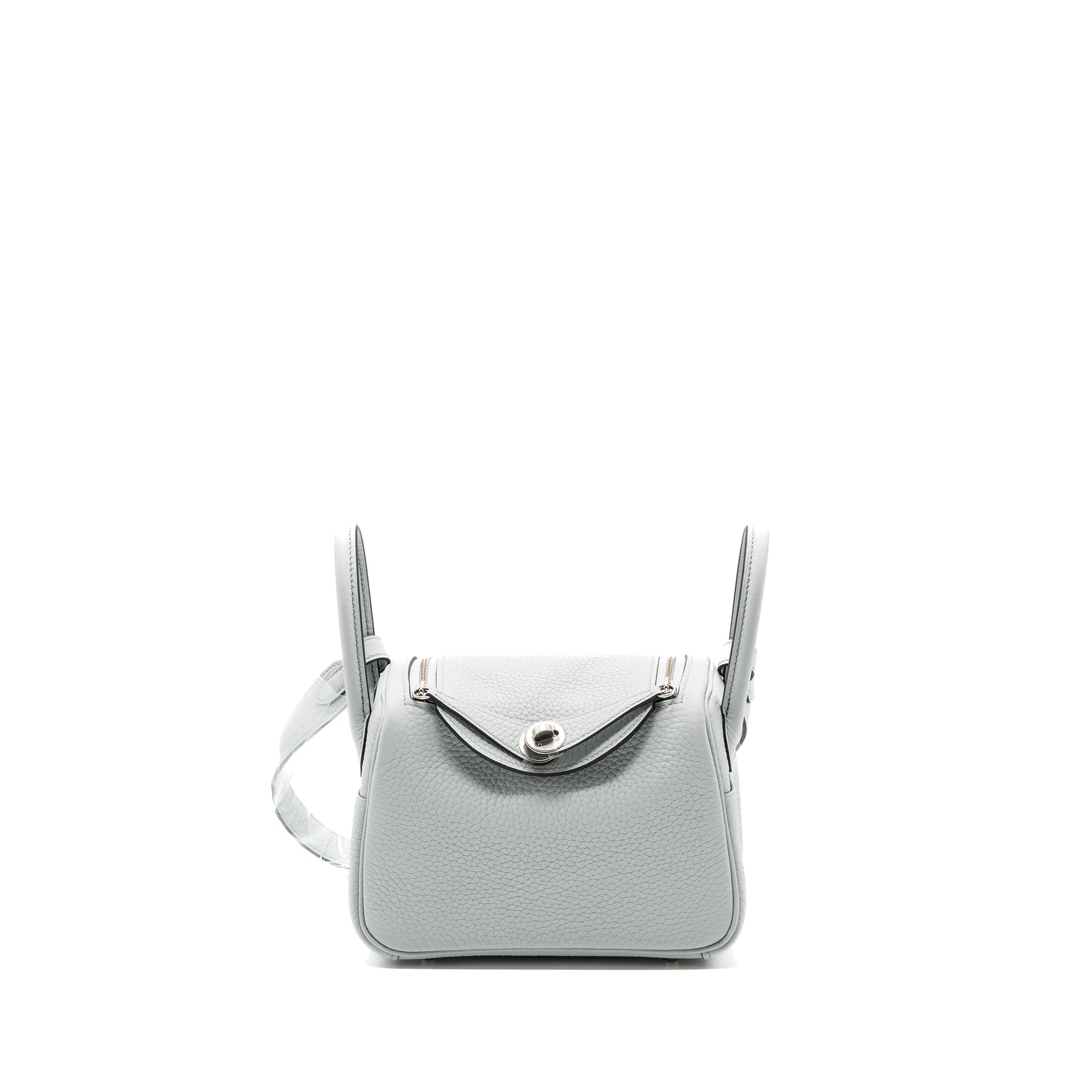 HERMES MINI LINDY CLEMENCE BLEU PALE SHW