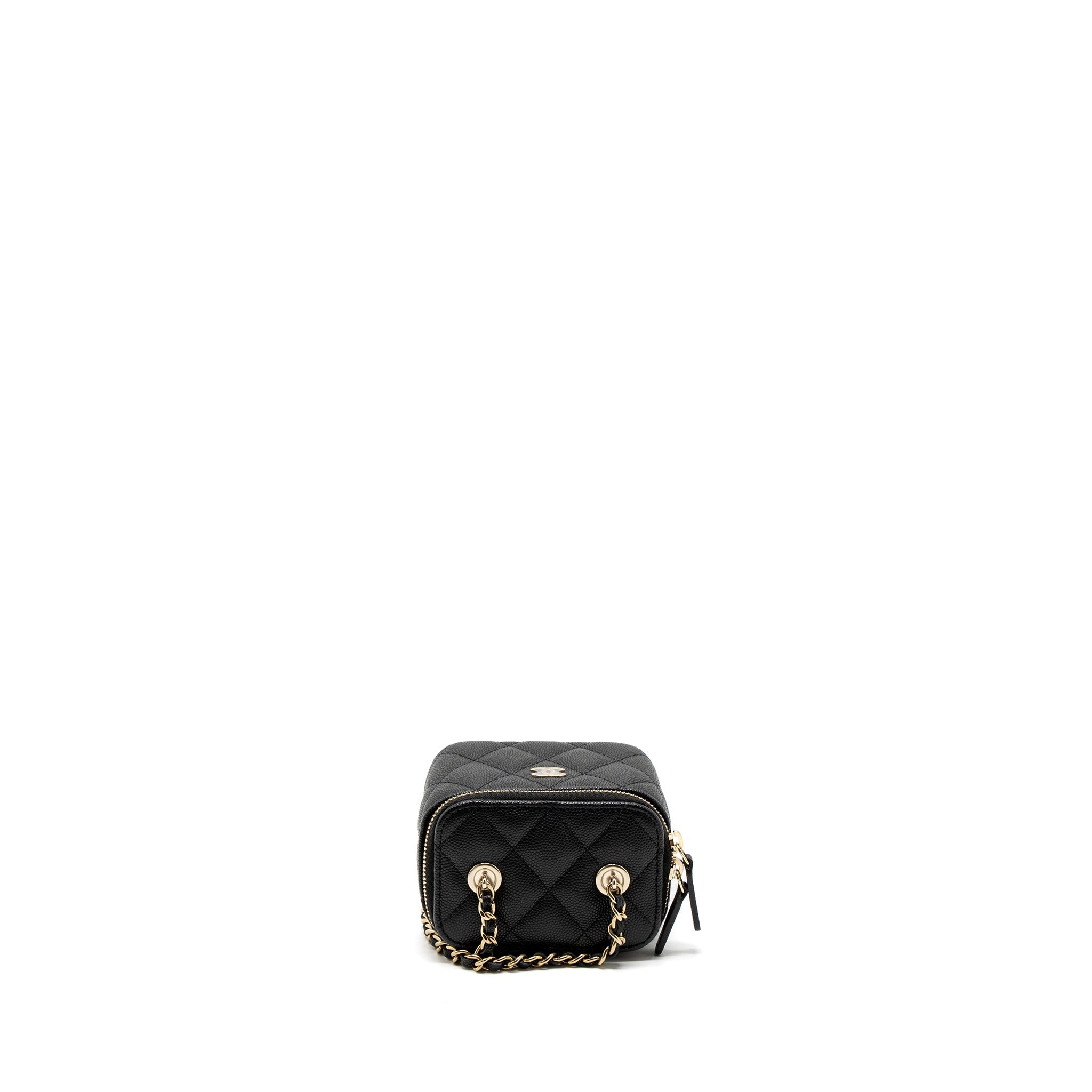 CHANEL MINI VANITY WITH CHAIN CAVIAR BLACK LGHW (MICROCHIP)