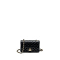 CHANEL CLASSIC MINI RECTANGULAR FLAP BAG LAMBSKIN BLACK GHW