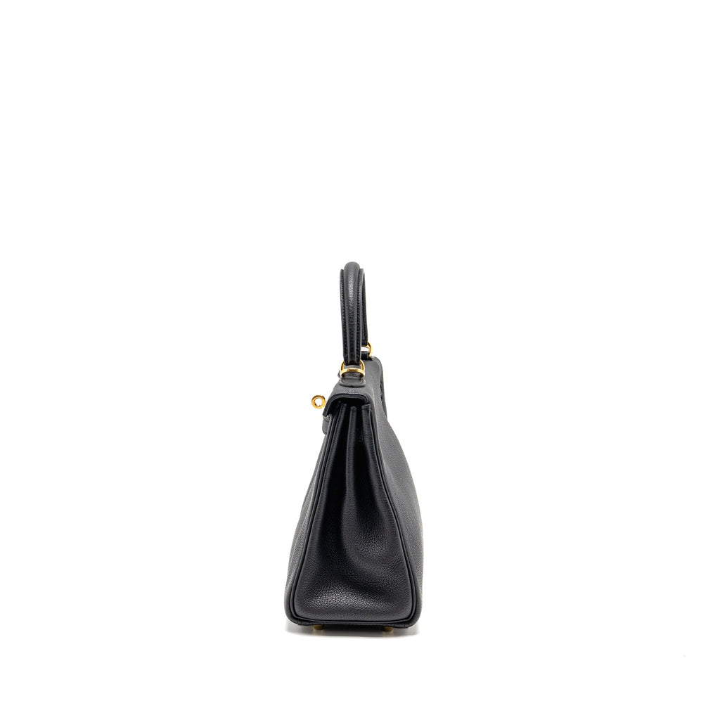 HERMES KELLY 25 TOGO BLACK GHW