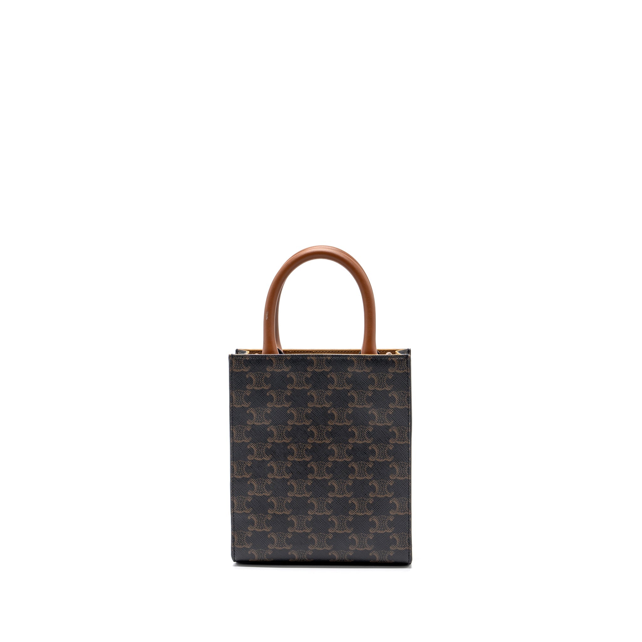 CELINE MINI VERTICAL CABAS TRIOMPHE CANVAS BROWN GHW
