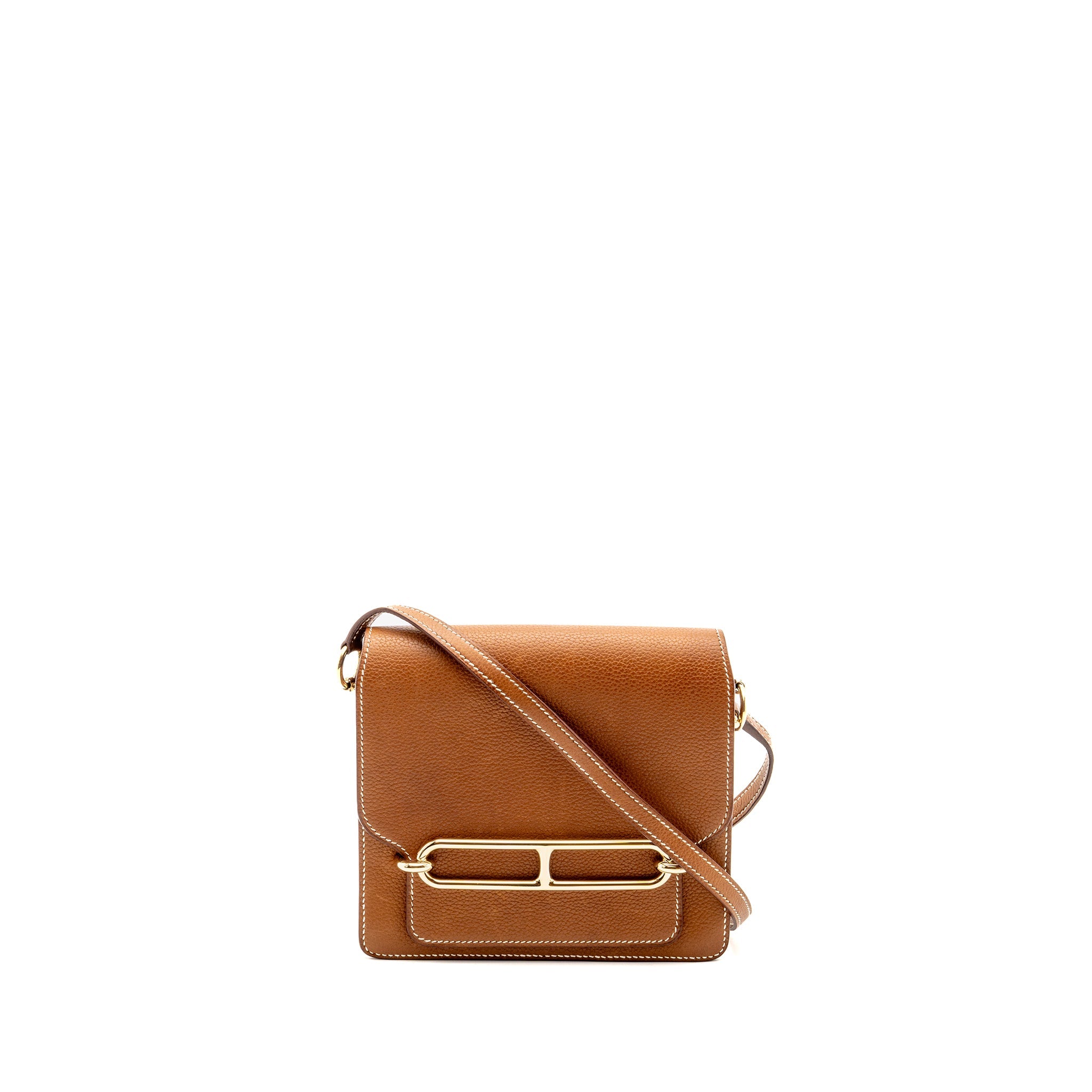 HERMES MINI ROULIS BARENIA FAUBOURG 34 FAUVE GOLD LGHW