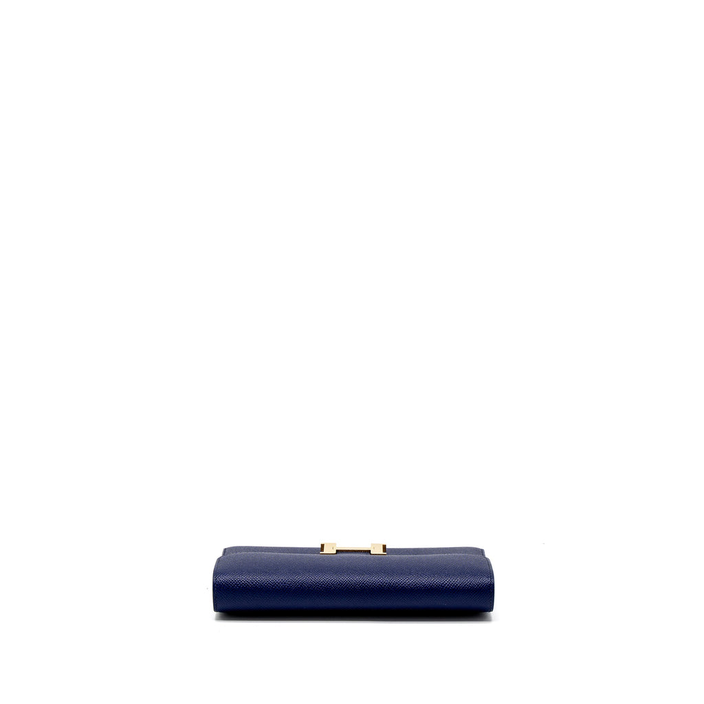 HERMES CONSTANCE LONG WALLET EPSOM BLUE GHW