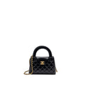 CHANEL 23K MINI KELLY SHOPPING TOTE BAG CALFSKIN BLACK GHW (MICROCHIP)