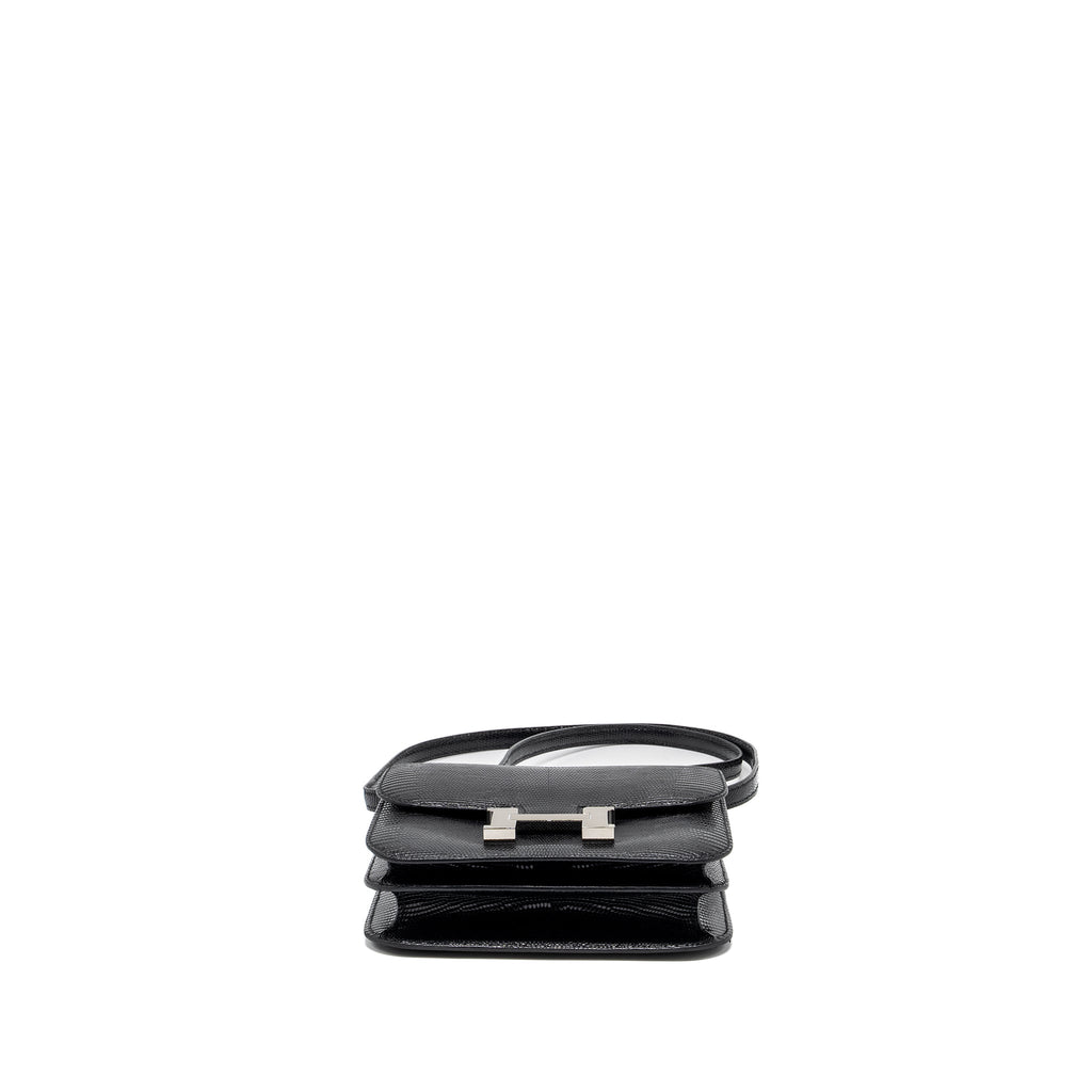 HERMES MINI CONSTANCE LIZARD VARANUS SALVATOR BLACK SHW