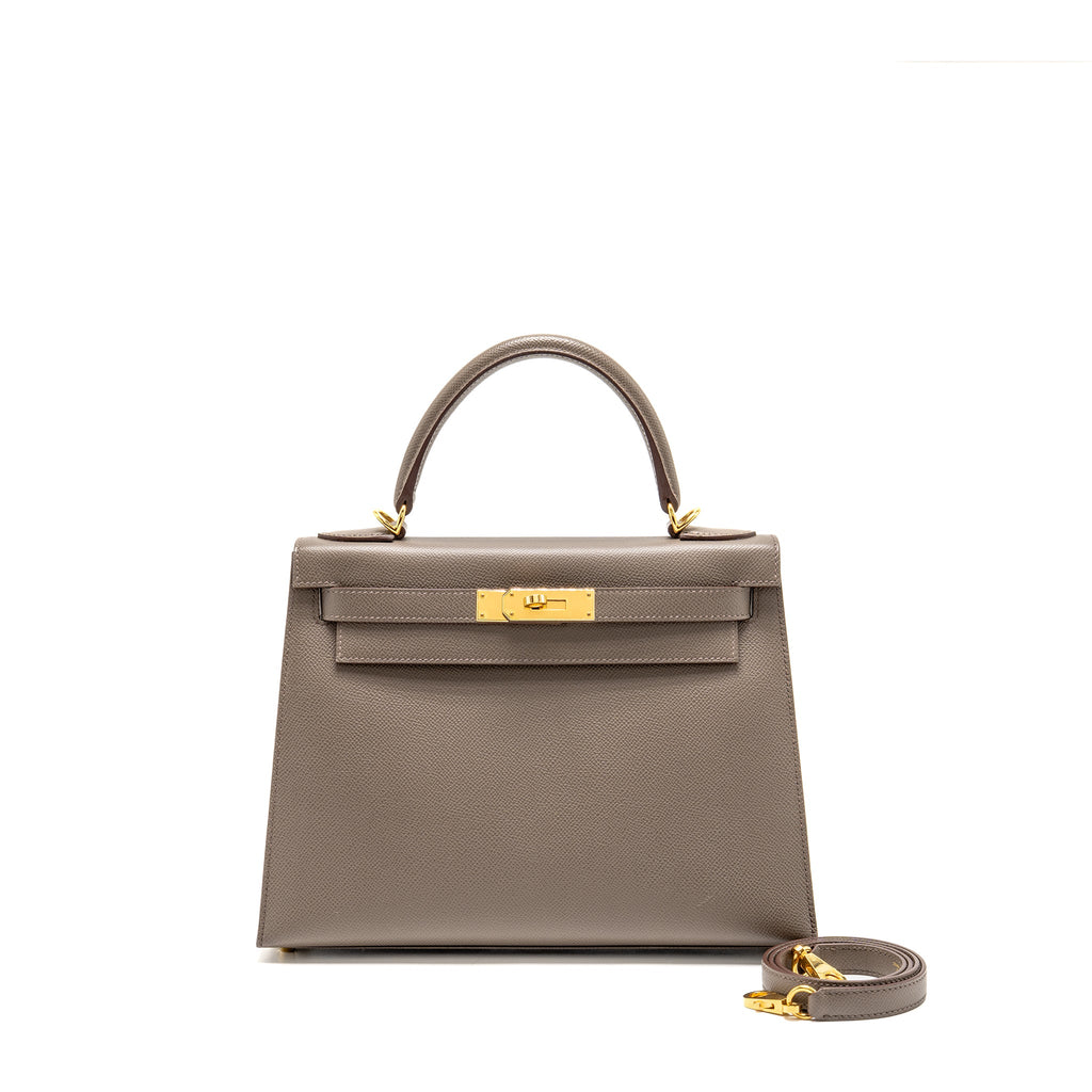 HERMES KELLY 28 EPSOM GRIS ETAIN GHW