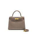 HERMES KELLY 28 EPSOM GRIS ETAIN GHW
