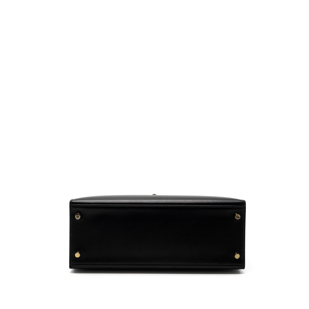 HERMES KELLY 28 BOX CALFSKIN BLACK GHW