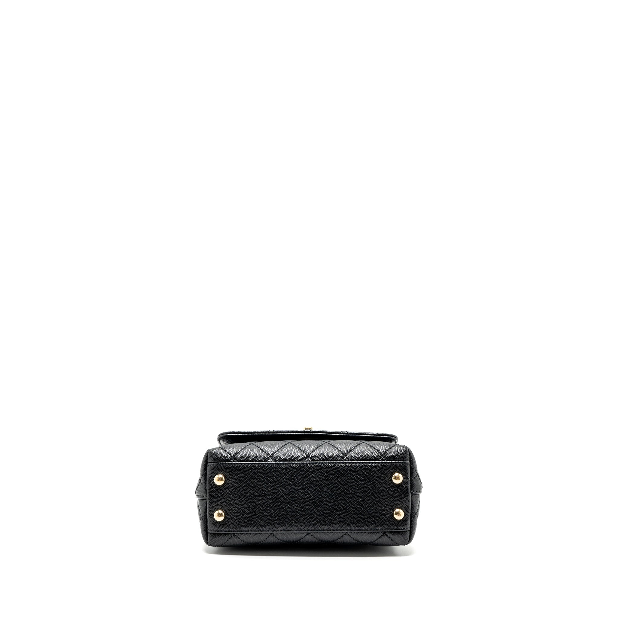 CHANEL COCO HANDLE EXTRA MINI WITH LIZARD EMBOSSED HANDLE CAVIAR BLACK LGHW(MICROCHIP)