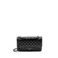 CHANEL MEDIUM CLASSIC DOUBLE FLAP BAG SHINY AGED CALFSKIN SO BLACK