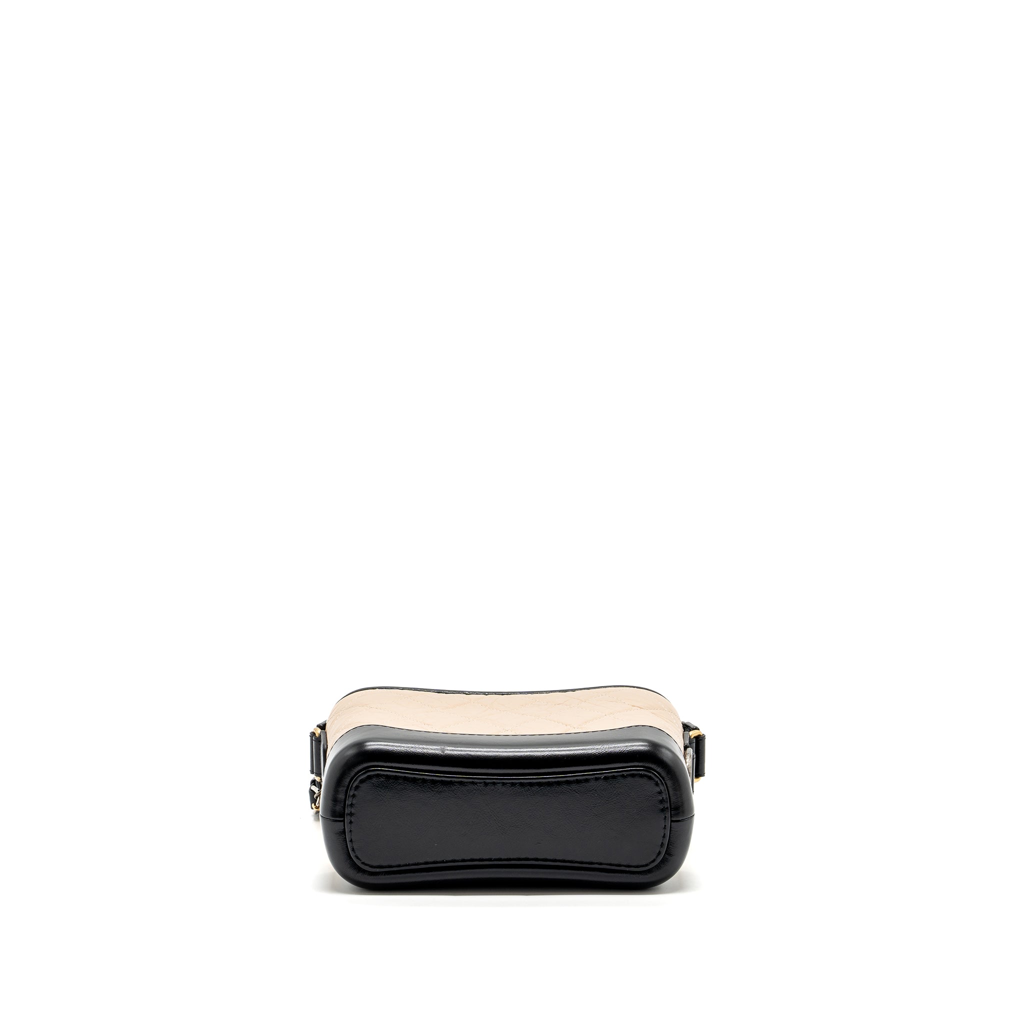 CHANEL SMALL GABRIELLE HOBO BAG AGED CALFSKIN BEIGE/BLACK MULTICOLOUR HARDWARE