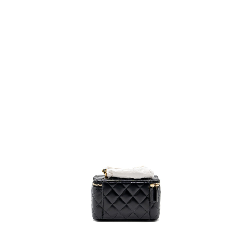 CHANEL 24C GOLD CRUSH LONG VANITY CASE SHINY CALFSKIN BLACK GHW (MICROCHIP)