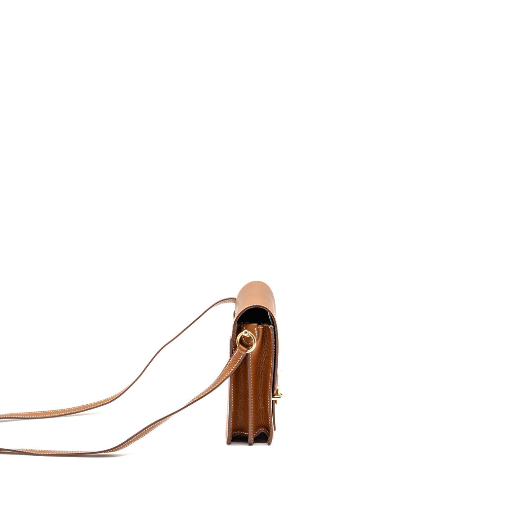 HERMES MINI ROULIS BARENIA FAUBOURG 34 FAUVE GOLD LGHW