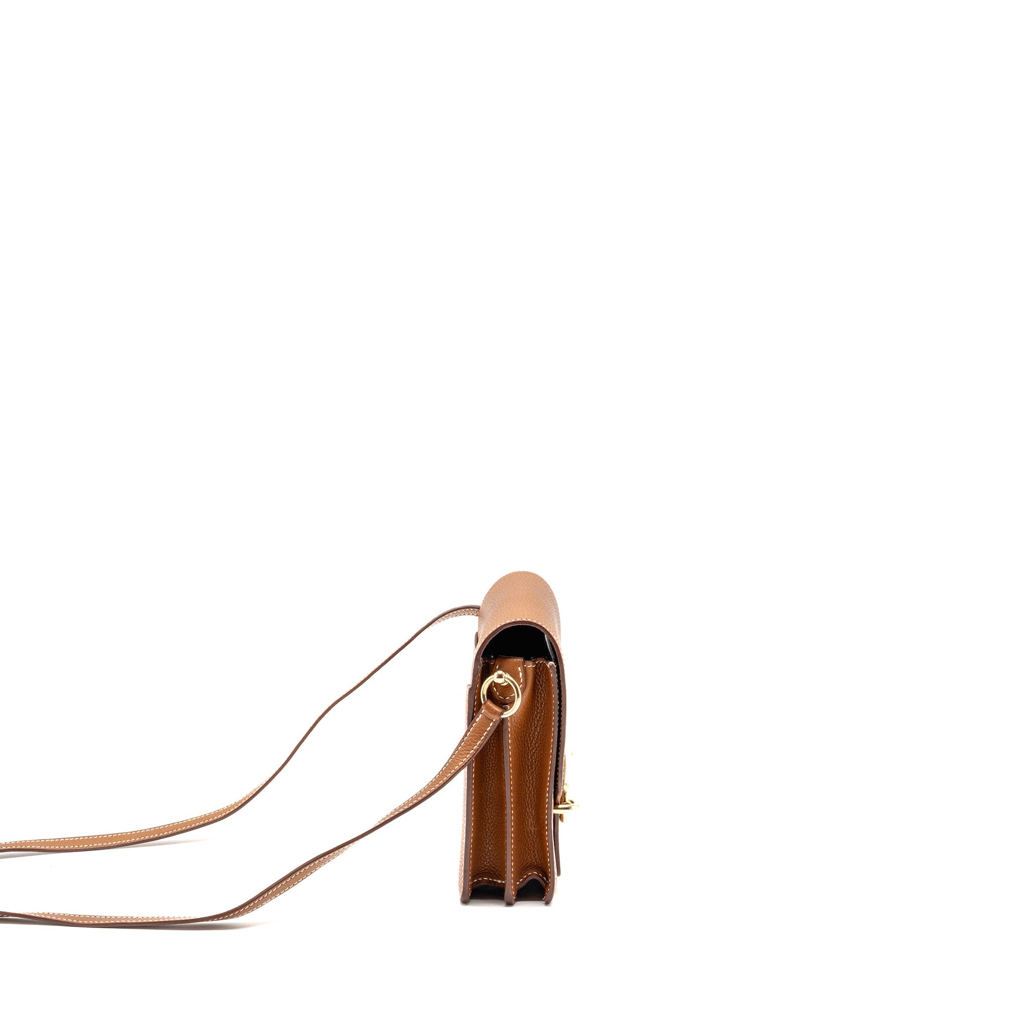 HERMES MINI ROULIS BARENIA FAUBOURG 34 FAUVE GOLD LGHW