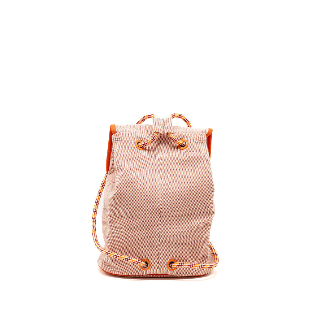 HERMES LES CABANES BACKPACK CANVAS PINK / ORANGE
