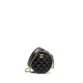 CHANEL ROUND VANITY WITH CHAIN LAMBSKIN BLACK GHW (MICROCHIP) NO