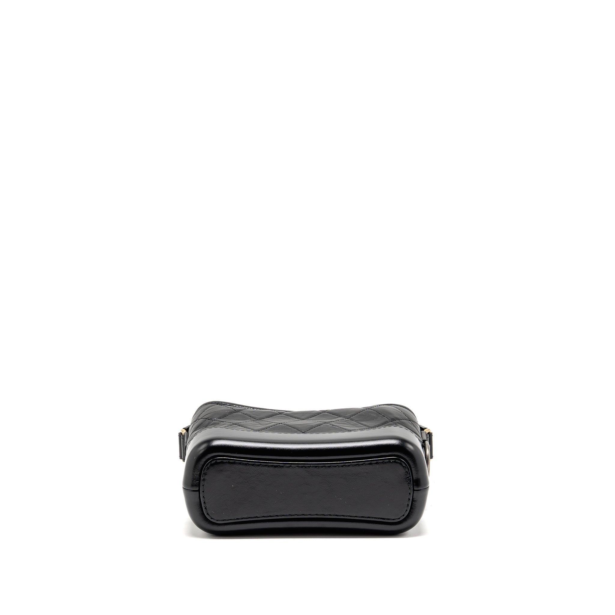 CHANEL SMALL GABRIELLE HOBO BAG WITH TOP HANDLE AGED CALFSKIN BLACK MULTICOLOURED HARDWARE