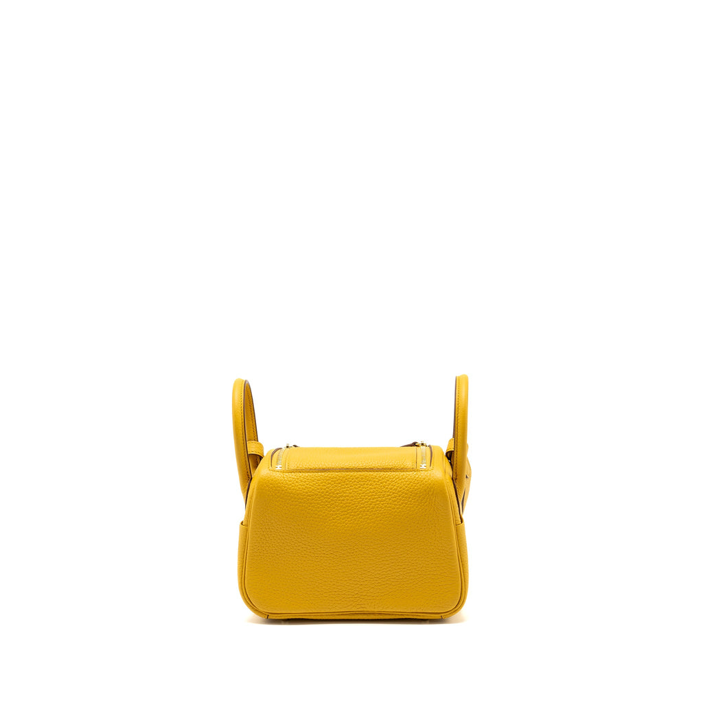 HERMES MINI LINDY CLEMENCE 9D JAUNE AMBER GHW