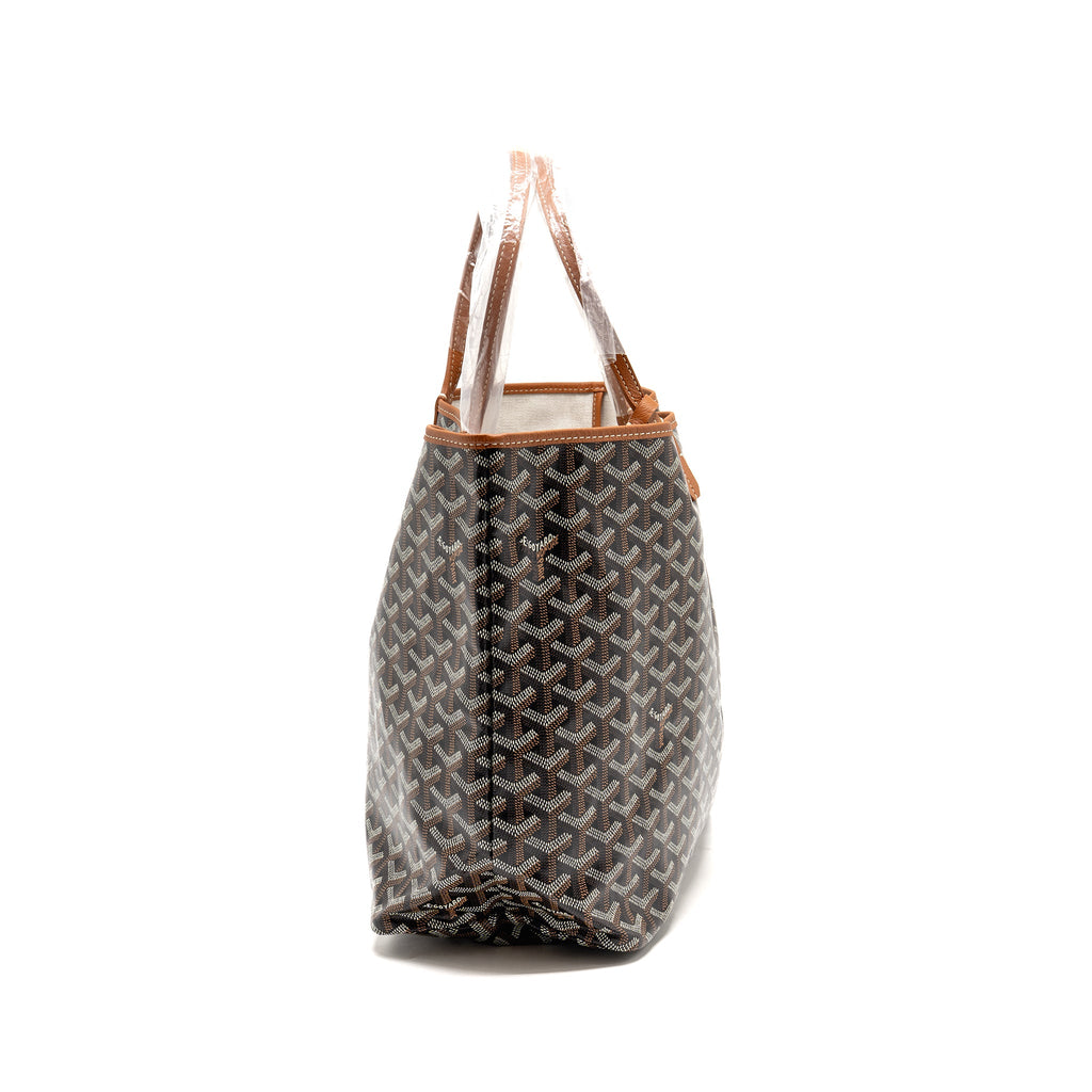 GOYARD SAINT LOUIS PM BAG GOYARDINE CANVAS/CALFSKIN NATUREL SHW