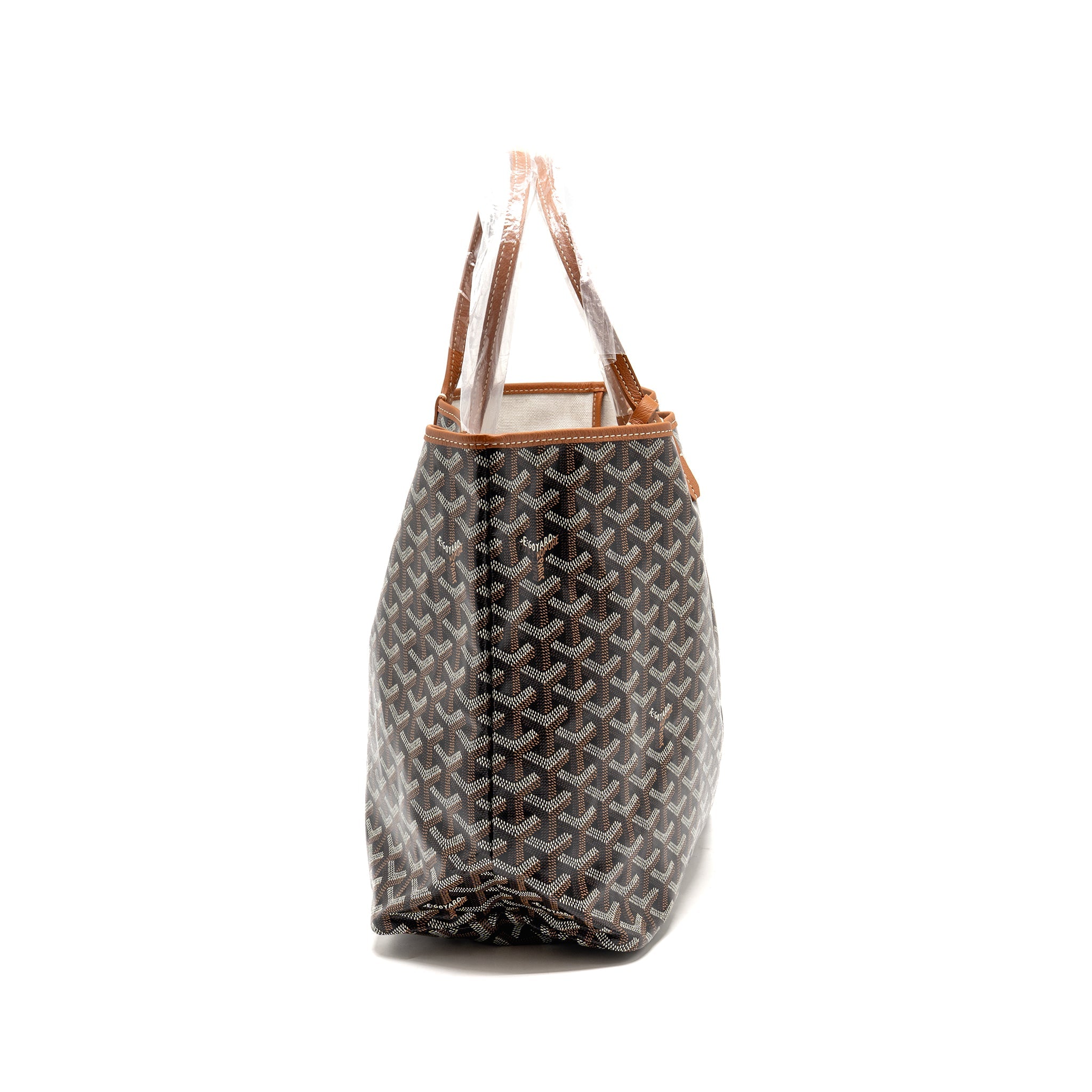 GOYARD SAINT LOUIS PM BAG GOYARDINE CANVAS/CALFSKIN NATUREL SHW