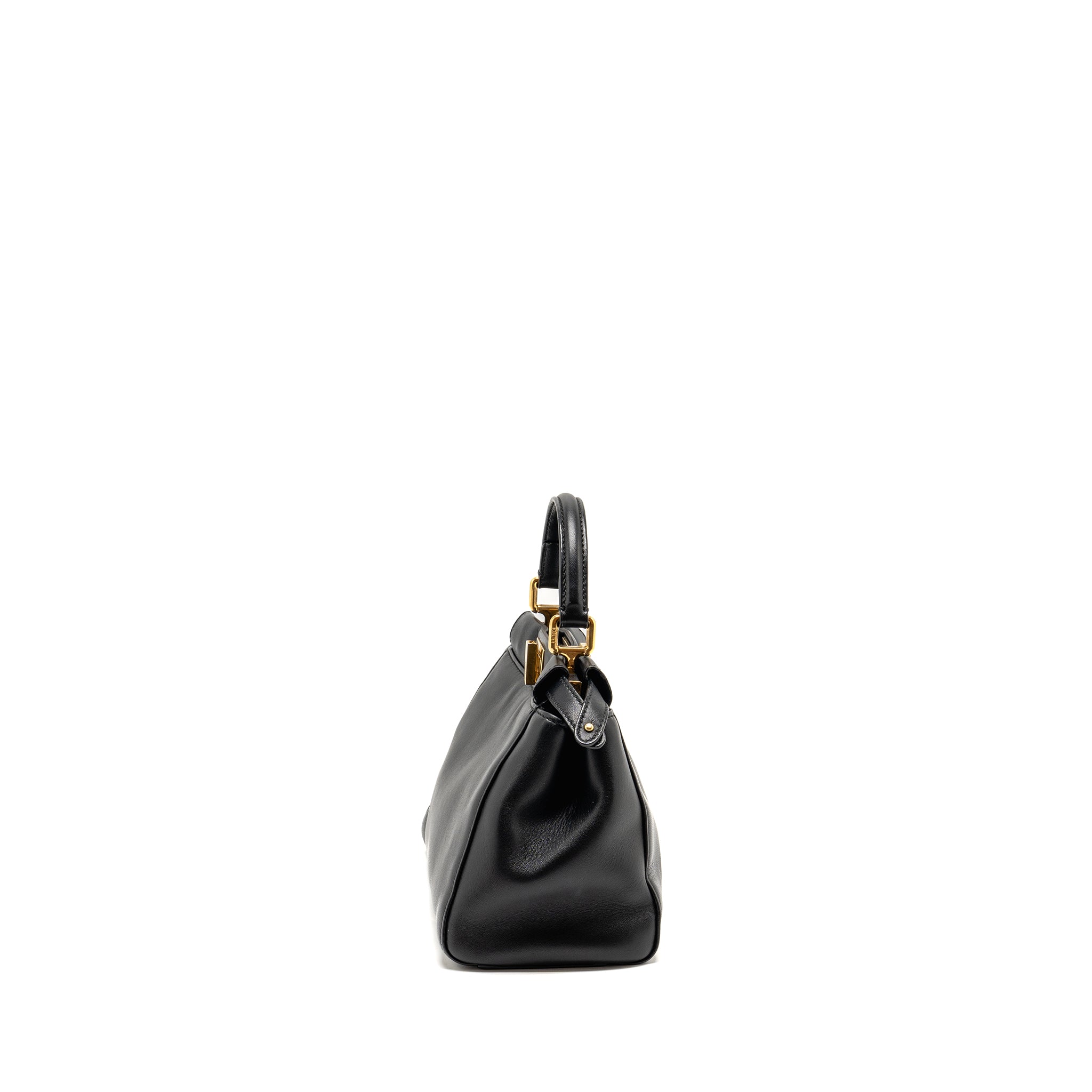 FENDI MINI PEEKABOO LAMBSKIN BLACK GHW